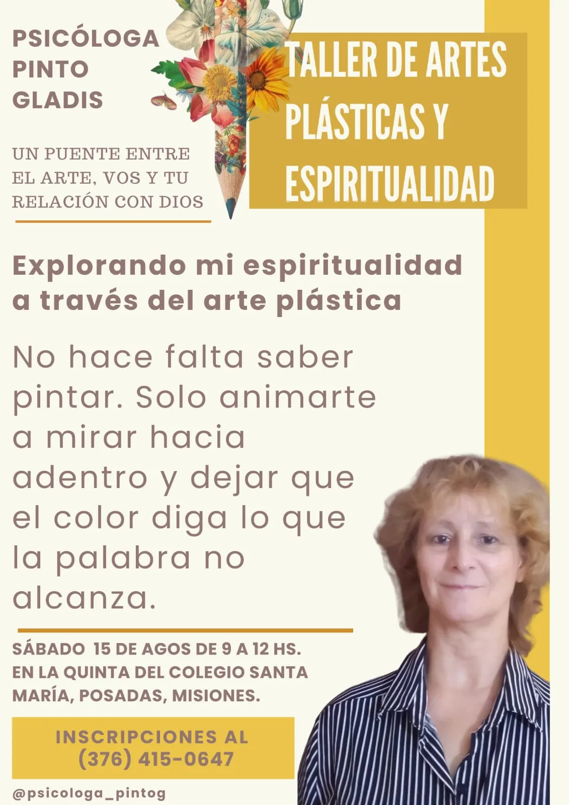 Explorar la Espiritualidad a Través del Arte: Una Propuesta Única en Posadas de la Mano de la Psicóloga Gladis Pinto