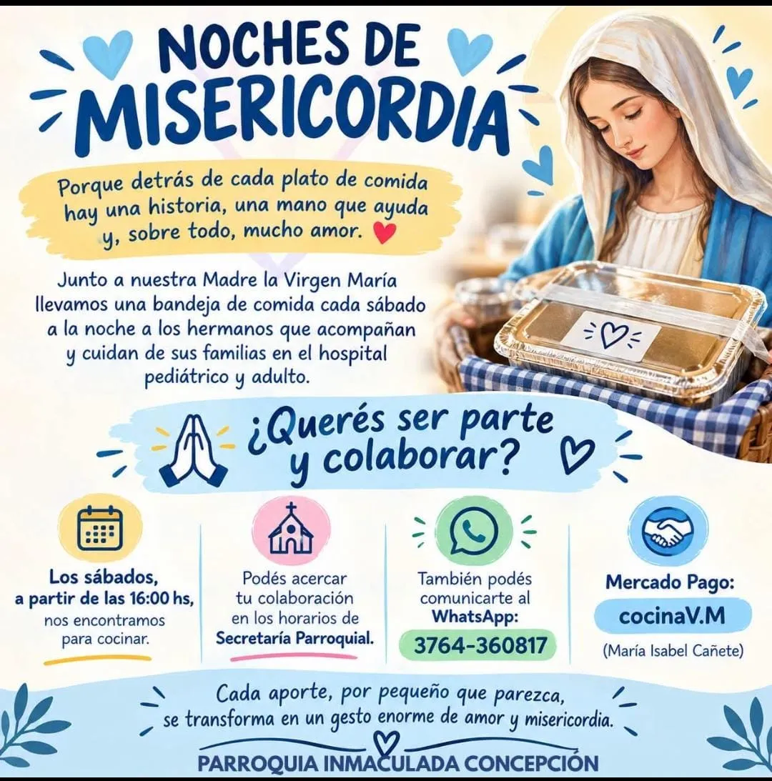 "Noches de Misericordia" Acompaña con Viandas en el Hospital