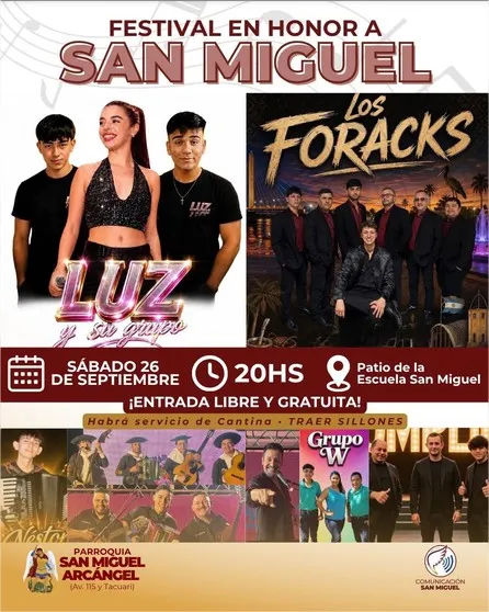 Fiesta Patronal: La Parroquia San Miguel Invita al Festival Musical con Entrada Libre y Gratuita