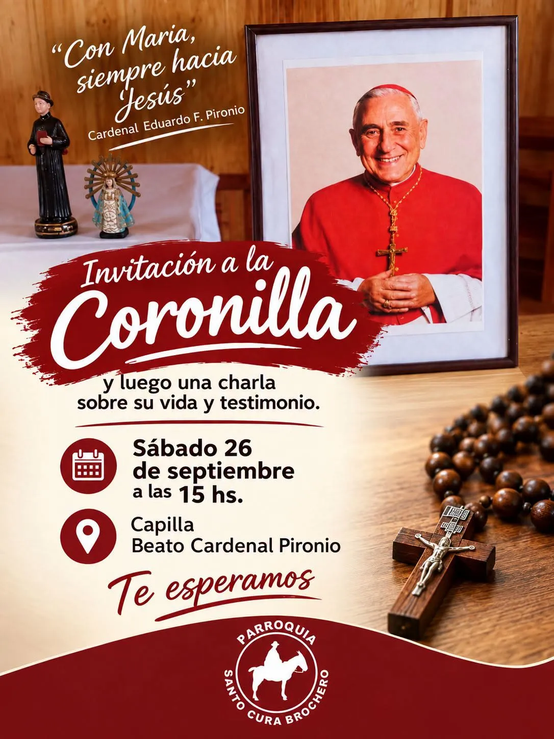 Parroquia Santo Cura Brochero: Invitan a la Coronilla, Charla sobre la Vida y Testimonio del Beato