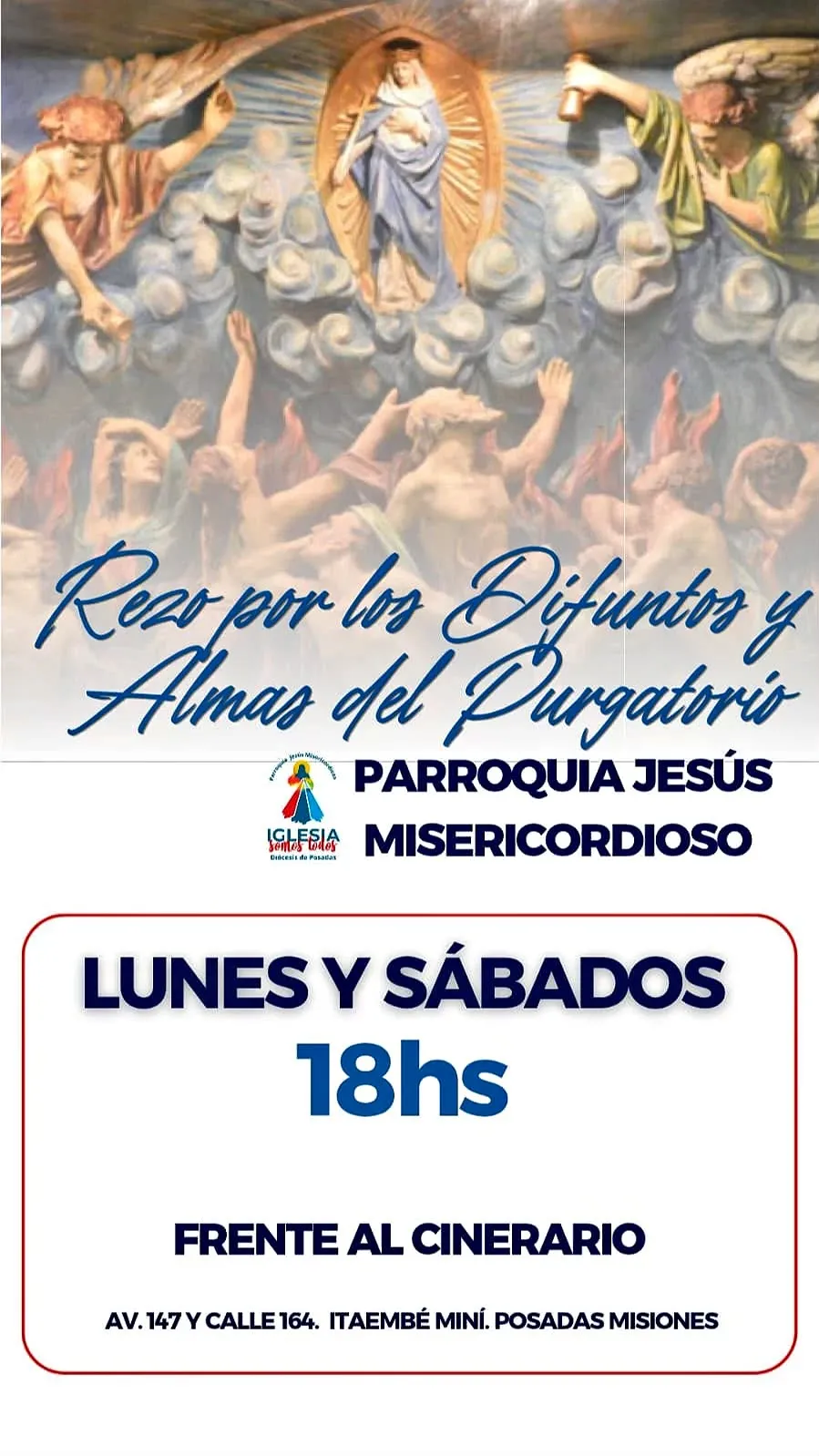 Parroquia Jesús Misericordioso: Convocan al Rezo por los Difuntos y Almas del Purgatorio