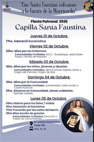 Fiesta Patronal 2026: Capilla Santa Faustina Presenta su Cronograma Completo de Festejos