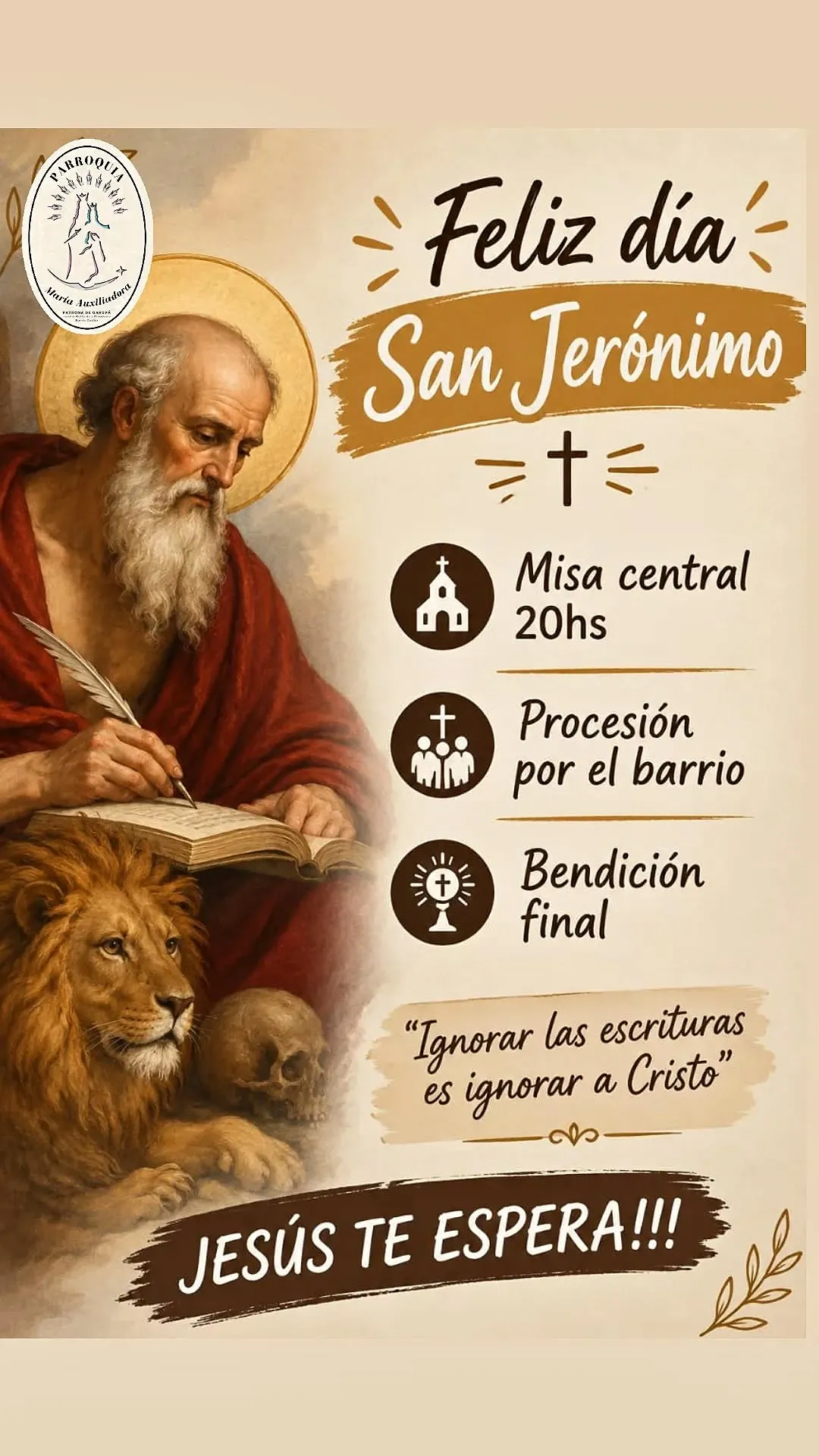 Parroquia María Auxiliadora: Celebración en Honor a San Jerónimo